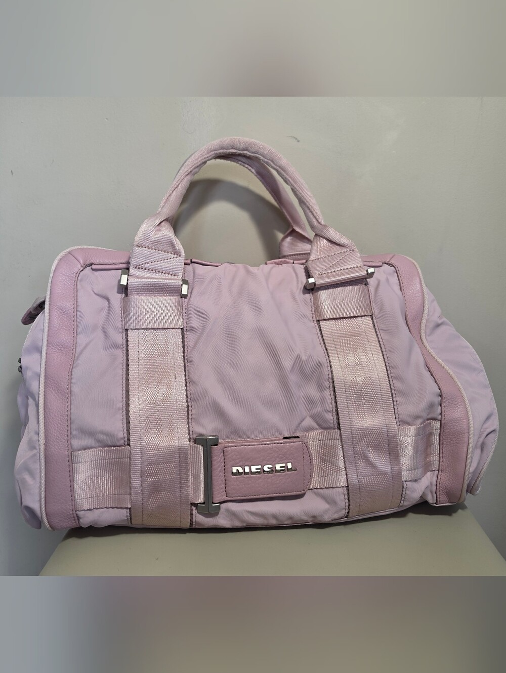 Diesel Y2K Nylon and Leather Bowling/Duffle Bag